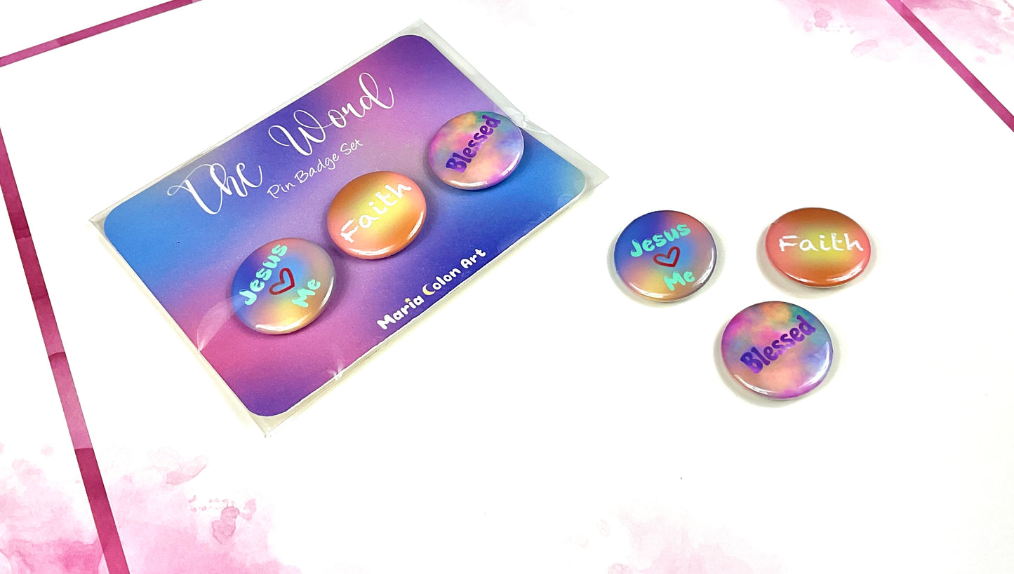 The Word Style 1 Button Badges