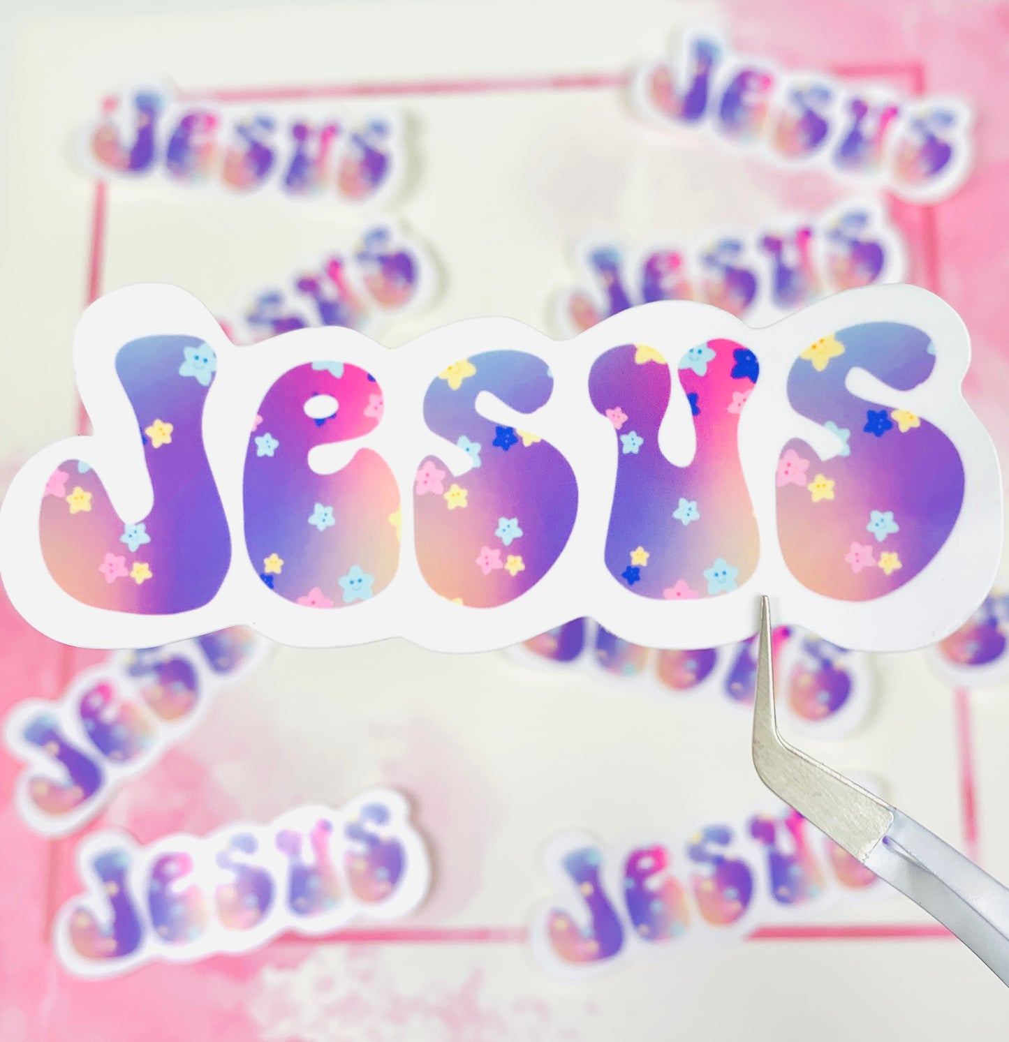 Jesus Sugar Stars Sticker