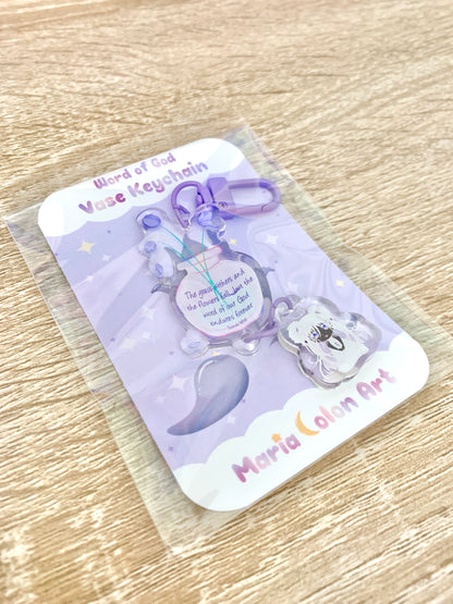 Chibi Word of God Lavender Mint Keychain