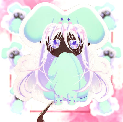 Chibi Lavender Mint Bun Sticker