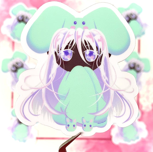 Chibi Lavender Mint Bun Sticker